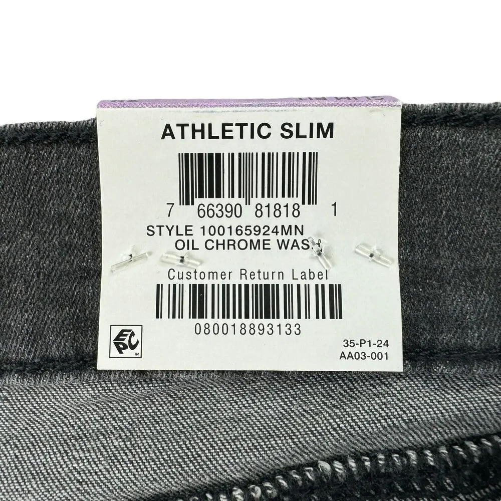 Sun + Stone Mens Athletic Slim Fit Oil Chrome Wash Jeans Gray 38